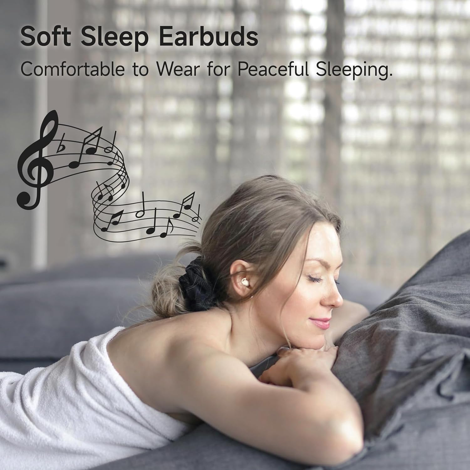 Sleep Earbuds for Side Sleepers Mini Bluetooth 5.3 Noise Cancelling iFecco