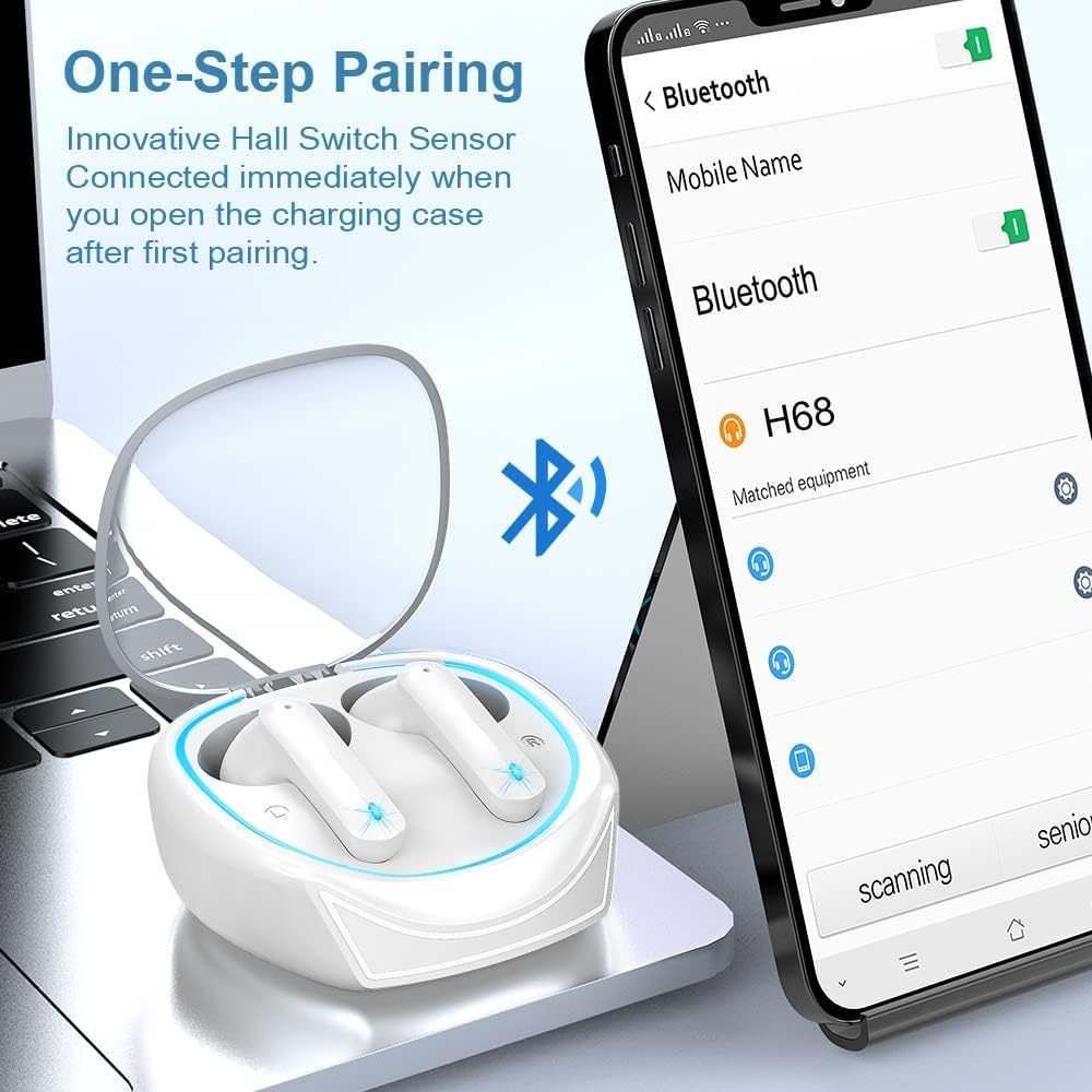 Wireless Earbuds Bluetooth 5.3 40H Playtime Noise Cancelling Mic Gaming