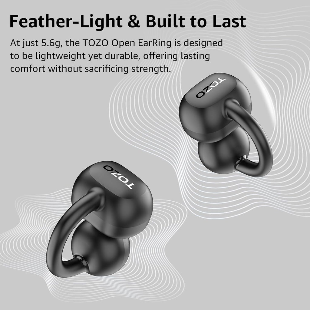Open Ear Headphones Clip On Wireless Earbuds 40H Playtime Bluetooth TOZO