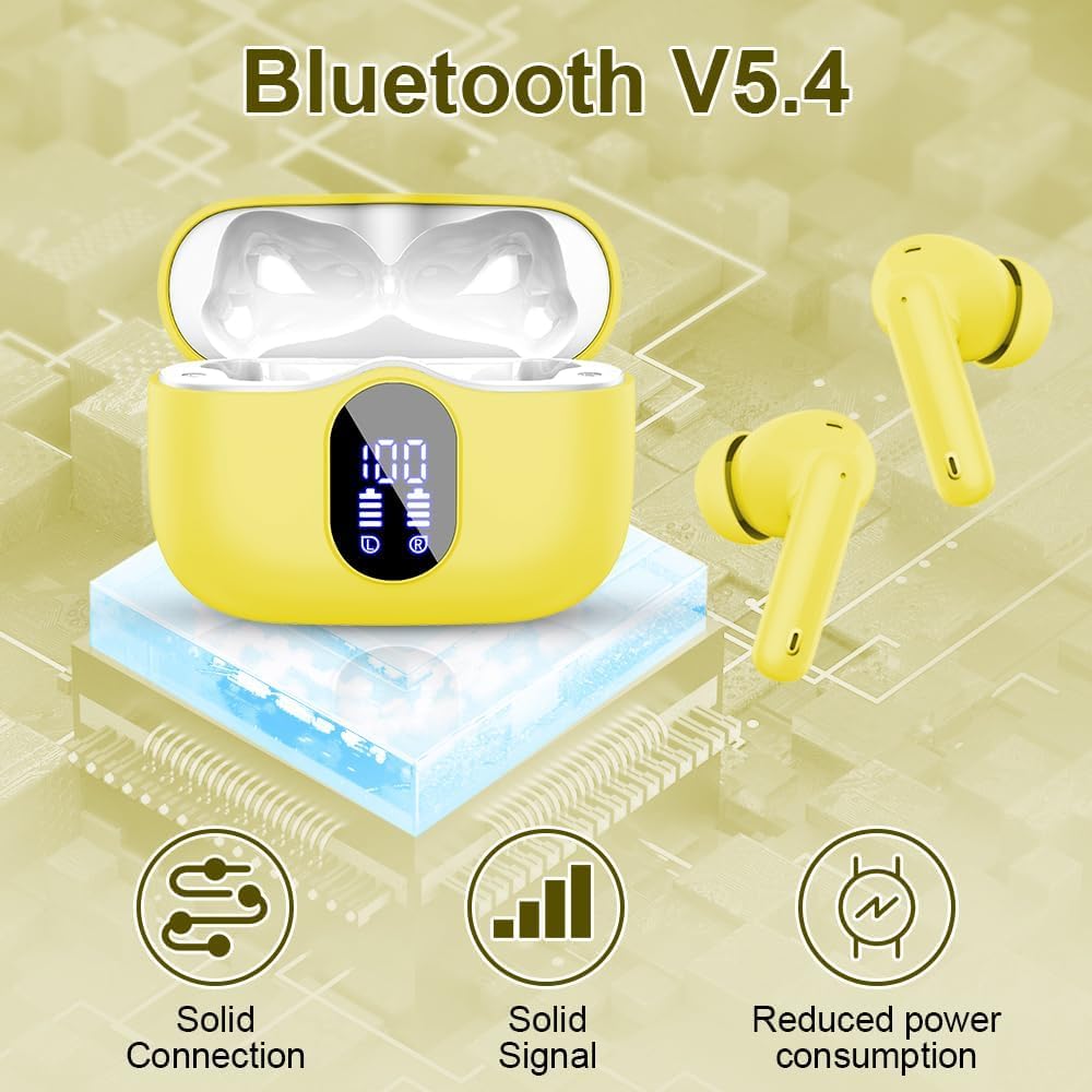 Wireless Earbuds Bluetooth 5.3 Deep Bass 36H Playtime Noise Cancel Btootos