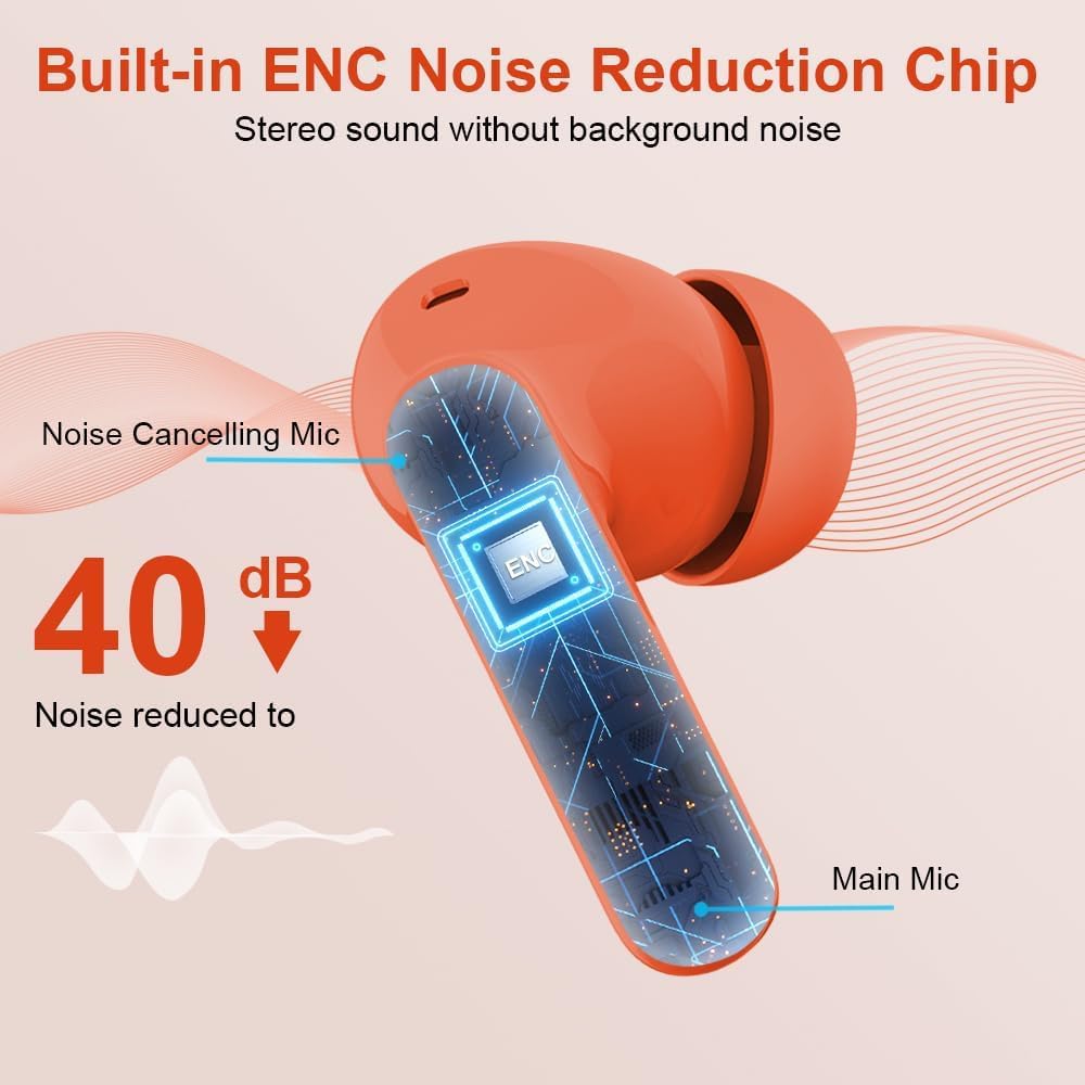 Wireless Earbuds Bluetooth 5.3 Deep Bass 36H Playtime Noise Cancel Btootos