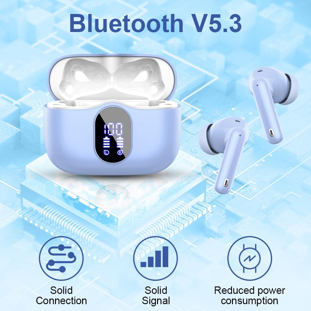 Wireless Earbuds Bluetooth 5.3 Deep Bass 36H Playtime Noise Cancel Btootos