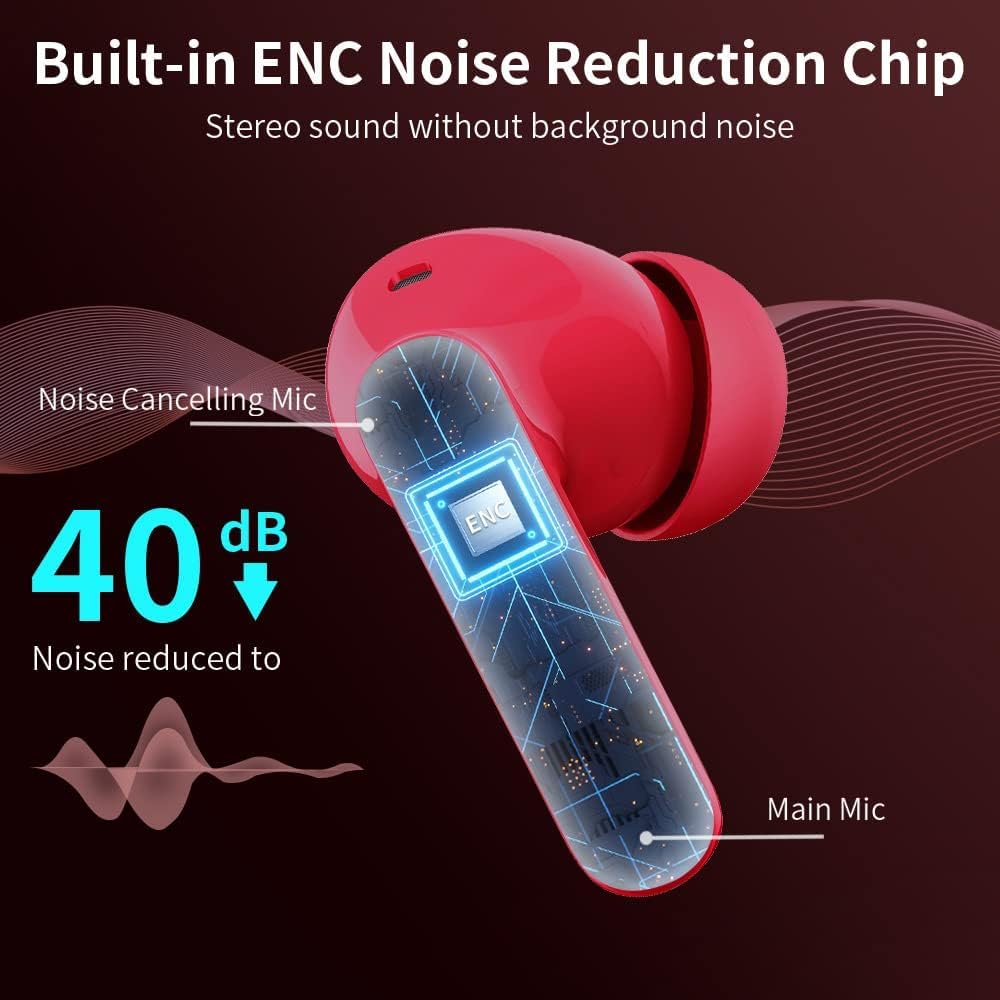Wireless Earbuds Bluetooth 5.3 Deep Bass 36H Playtime Noise Cancel Btootos