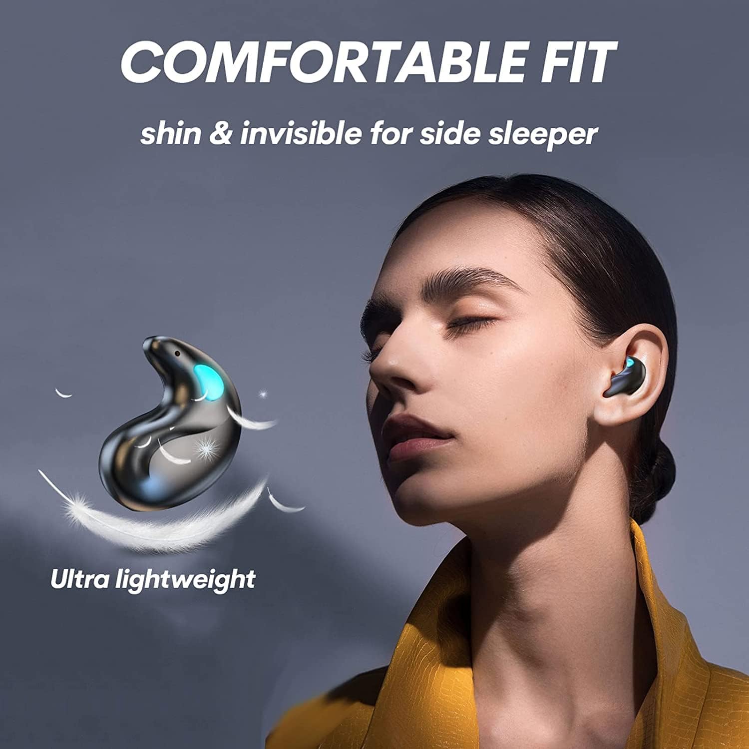 Invisible Earbuds Sleep Bluetooth 5.49 Mini for Side Sleepers CYXG