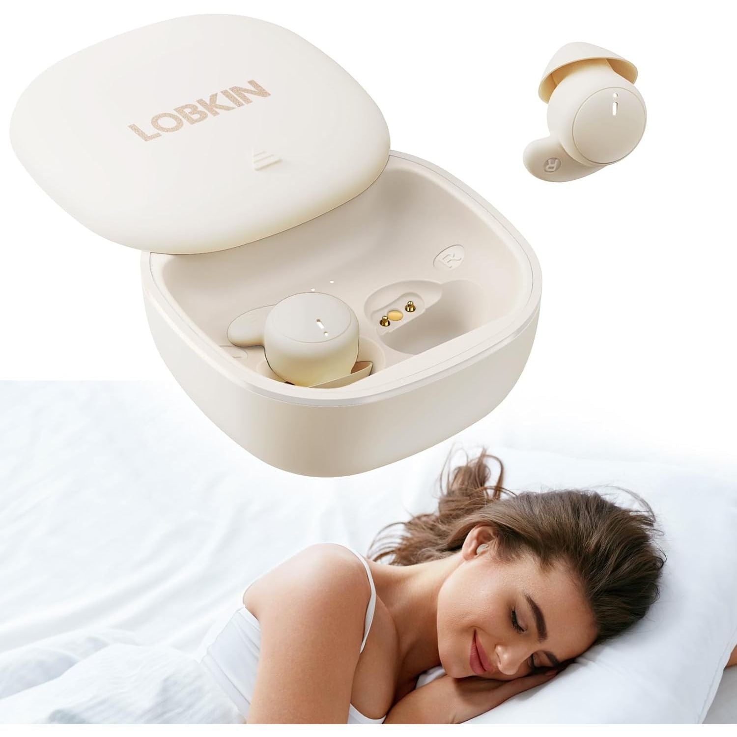 LOBKIN Sleep Headphones In Ear Bluetooth 5.4 Mini Invisible Soft Buds