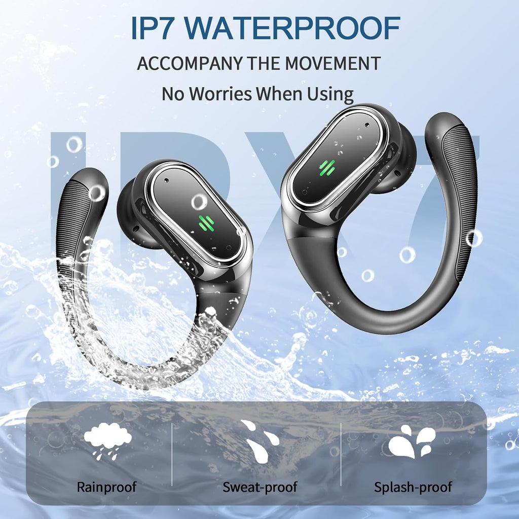 Earbuds Wireless Sport 50H Playtime Bluetooth 5.4 Headphones Mic Earhooks