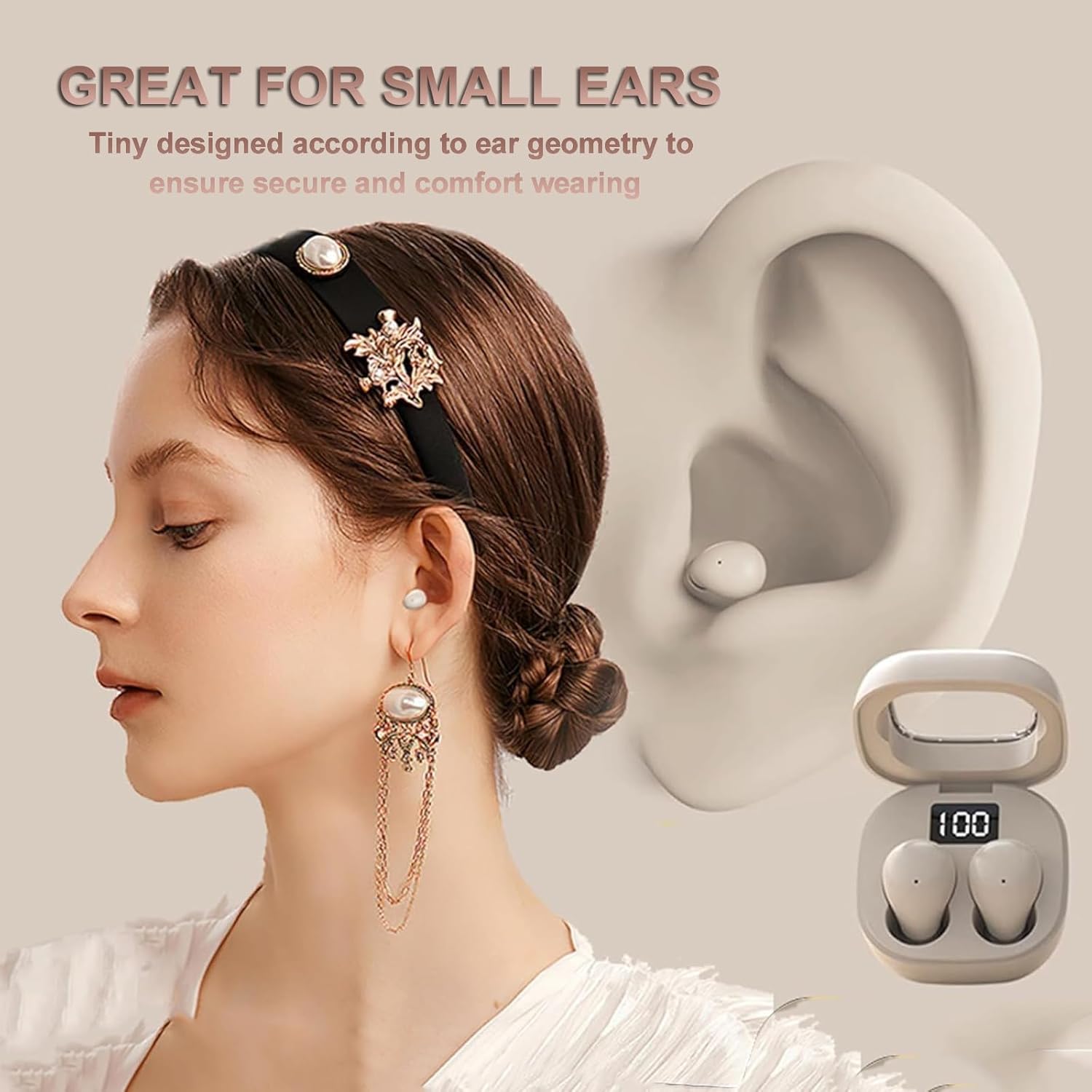 Invisible Small Sleep Earbuds Bluetooth Mini Headphones for Side Sleepers Xmenha