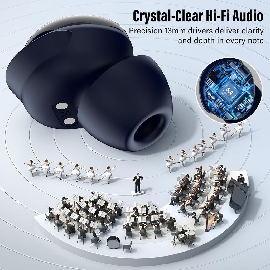 Sleep Earbuds Bluetooth 5.4 Noise Cancelling 48H Waterproof Smart Touch L8 Pro