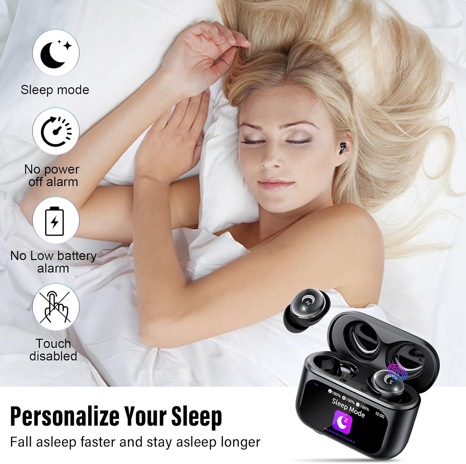 Wireless Earbuds Bluetooth 5.4 Noise Cancelling 48Hrs Waterproof Smart Touch VEKJ