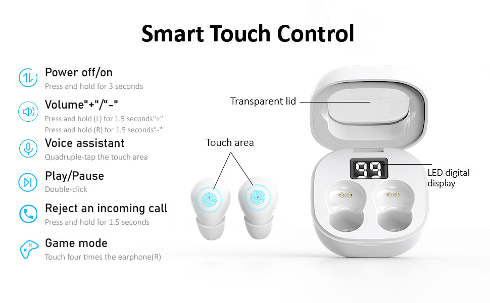 Invisible Sleep Earbuds Ultra Small Bluetooth Hidden for Side Sleepers