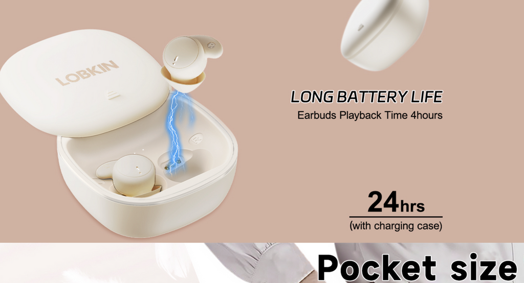 LOBKIN Sleep Headphones In Ear Bluetooth 5.4 Mini Invisible Soft Buds