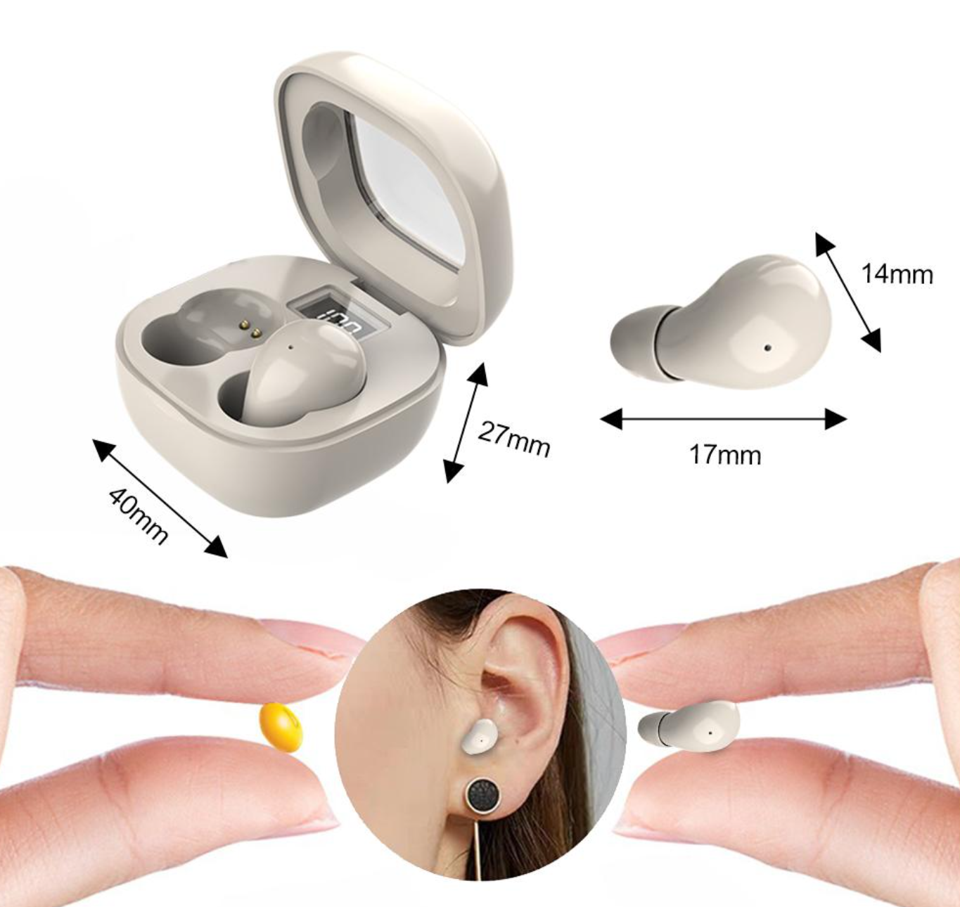 Invisible Sleep Earbuds Ultra Small Bluetooth Hidden for Side Sleepers